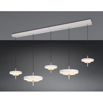 Lustra Keaton, TRIO, 140x30x150 cm, 50W, 1x SMD, metal, gri/auriu