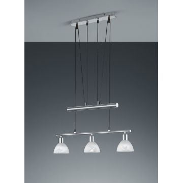 Lustra Levisto, TRIO, 60.5x11x160 cm, 4.9W, 3x E14, metal, nichel mat/alb