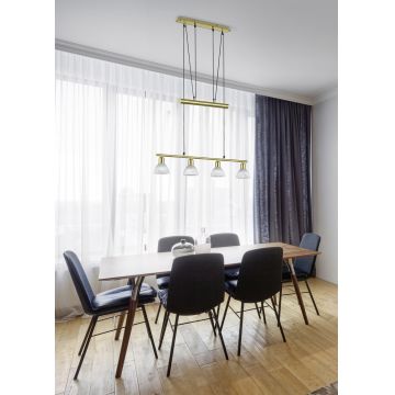 Lustra Levisto, TRIO, 80x11x160 cm, 4.9W, 4x E14, metal, bronz mat/alb