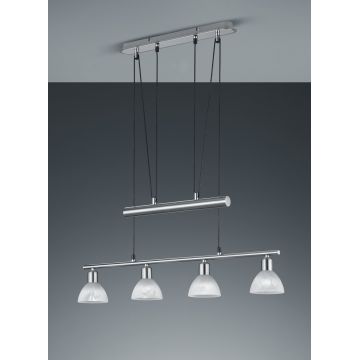 Lustra Levisto, TRIO, 80x11x160 cm, 4.9W, 4x E14, metal, nichel mat/alb