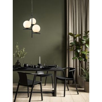 Lustra Pure, TRIO, 40x150 cm, 28W, 3x E14, metal, negru mat/alb