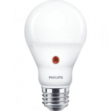 Philips Bec LED cu senzor de lumina Philips A60, EyeComfort, E27, 7.5W (60W), 806 lm, lumina alba calda (2700K)