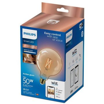 Philips Bec LED inteligent vintage Philips filament chihlimbariu, Wi-Fi, Bluetooth, G125