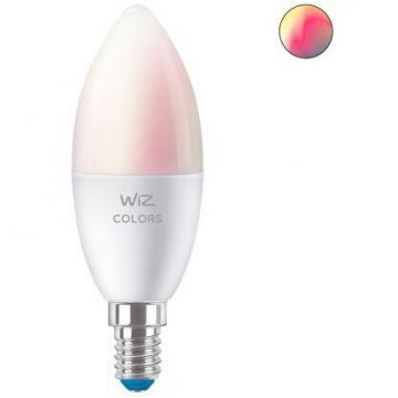 Philips Bec LED RGB inteligent WiZ Colors, Wi-Fi, C37, E14