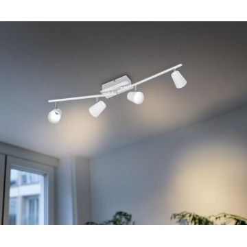 Plafoniera Narcos, TRIO, 81.5x8x20 cm, 6.5W, 4x SMD, metal, alb mat
