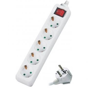 Prelungitor 5 prize 3M cu intrerupator, cablu 3x1.5mmp, Well