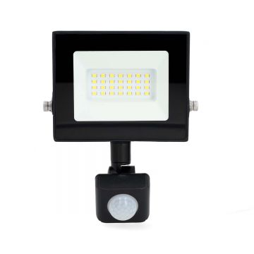 proiector led cu senzor 20w 1620lm ip44 4000k 1m negru nedis