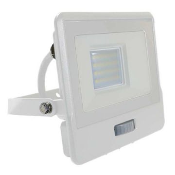 reflector led smd 20w 400k ip65 cu senzor miscare - alb