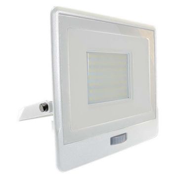 reflector led smd 50w 4000k ip65 cu senzor miscare - alb