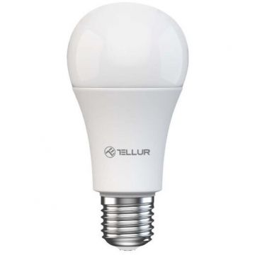 Tellur Bec inteligent LED Tellur TLL331331, Wi-Fi, dimabil, E27, 9W, 820 lm, temperatura lumina reglabila (2700-6500K), clasa energetica F