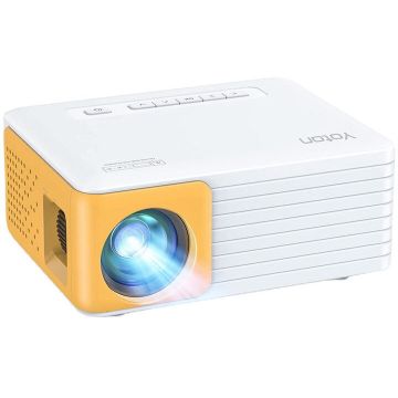 Yoton Videoproiector portabil Yoton Y3, Compact, 4000 Lumeni, 1920 x 1080 Full HD, LCD, HDMI, USB, Alb-Galben