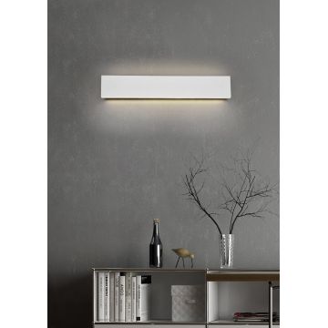 Aplica de perete Concha, TRIO, 47x8 cm, 9W, 2x LED, metal, alb mat