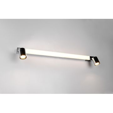 Aplica de perete Enrico, TRIO, 90x6x18 cm, 9W / 4.9W, 1x SMD / 2x GU10, metal, argintiu