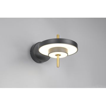 Aplica de perete Keaton, TRIO, 30x20x18.5 cm, 10W, 1x SMD, metal, negru/auriu