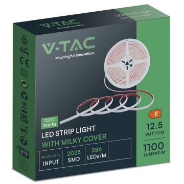 Banda LED COB 12.5W/M 220-240V IP65 3000K ROLA 5M