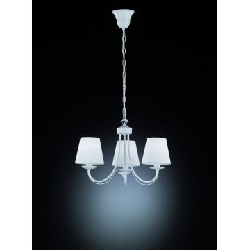 Candelabru Cortez, TRIO, 52x150 cm, 28W, 3x E14, metal, alb mat