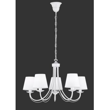Candelabru Cortez, TRIO, 70x150 cm, 28W, 5x E14, metal, alb mat