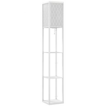 Homcom Lampa Pom 160 cm – Negru cu Rafturi pe 3 Niveluri | Aosom Romania