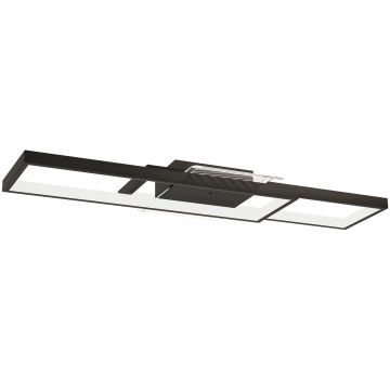HOMCOM Plafonieră LED Reglabilă cu Telecomandă și Întrerupător, Temperatura Culoare 3000-6000K, Lampă de Design pentru Living și Sufragerie, 70x30 cm, Negru | Aosom Romania