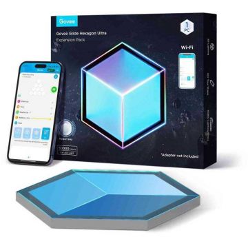 Kit Extensie Panouri Luminoase Glide Light Ultra Hexagonale Interior Gri