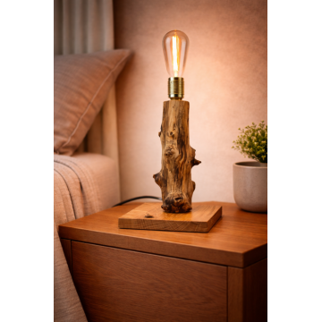 Lampa de birou din stejar - ramura naturala - handmade
