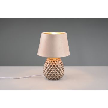 Lampa de masa Ariana, RL, 24x35 cm, 60W, 1x E27, ceramica/catifea, bej