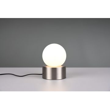 Lampa de masa Countess, RL, 12x17 cm, 25W, 1x E14, metal, nichel mat/alb