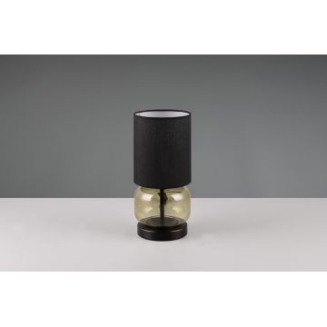 Lampa de masa Elio, TRIO, 13.5x28.5 cm, 40W, 1x E27, metal, negru mat/verde