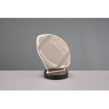 Lampa de masa Football, RL, 17x12x21.5 cm, 3.2W, 1x SMD, metal, negru mat