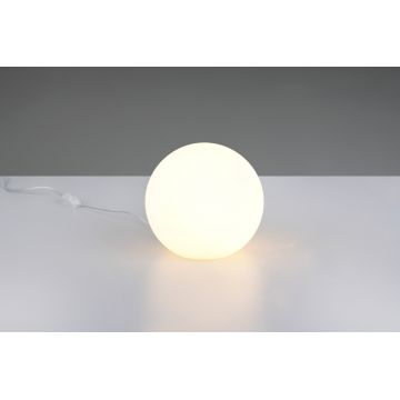 Lampa de masa Pingpong, RL, 20x18.5 cm, 25W, 1x E27, sticla, alb