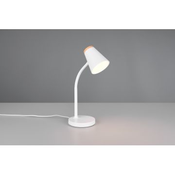 Lampa de masa Pongo, RL, 13x36 cm, 4.5W, 1x SMD, plastic, alb/natur