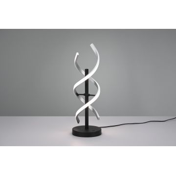 Lampa de masa Sequence, TRIO, 13.5x16x48.5 cm, 20.5W, 1x LED, aluminiu, negru/argintiu lucios