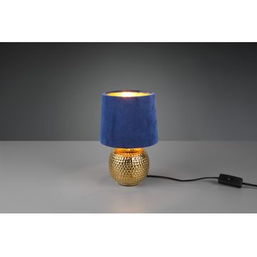 Lampa de masa Sophia, RL, 16x26 cm, 40W, 1x E14, ceramica, auriu/albastru