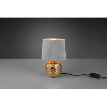 Lampa de masa Sophia, RL, 16x26 cm, 40W, 1x E14, ceramica, auriu/gri