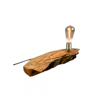Lampa decorativa din lemn de maslin ,   baza organica joasa