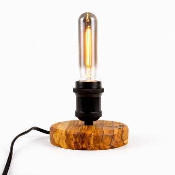 Lampa decorativa din lemn de maslin ,   baza rotunda