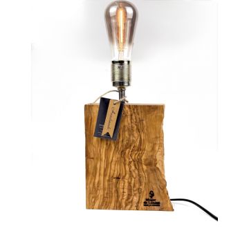 Lampa decorativa din lemn de maslin ,   baza verticala organica