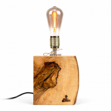 Lampa decorativa din lemn de nuc ,   baza verticala organica ,   handmade