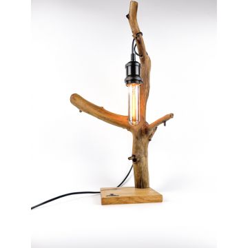 Lampa decorativa din lemn de nuc ,   model ramura