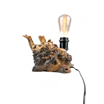 Lampa decorativa din lemn de plop, radacina naturala