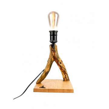 Lampa decorativa din lemn de stejar, ramura naturala