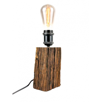 Lampa decorativa din lemn de stejar, trunchi natural