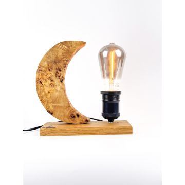 Lampa decorativa , zLuna,   din lemn de plop