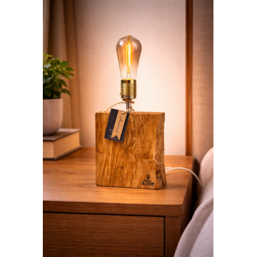 Lampa din lemn de maslin ,   handmade