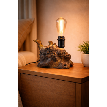 Lampa din lemn de plop - radacina naturala - handmade