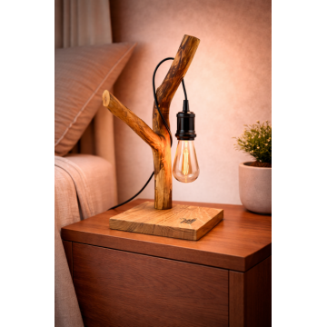 Lampa din lemn natural - forma naturala - handmade