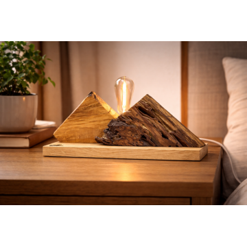 Lampa din lemn recuperat - Munte - handmade