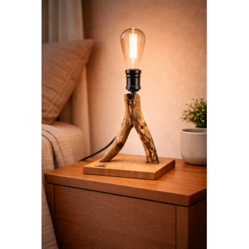 Lampa din stejar masiv - ramura naturala - handmade