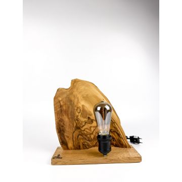 Lampa handmade din lemn de maslin