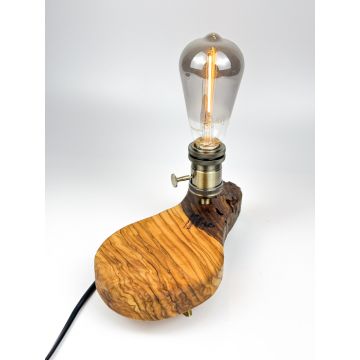 Lampa handmade din lemn de maslin